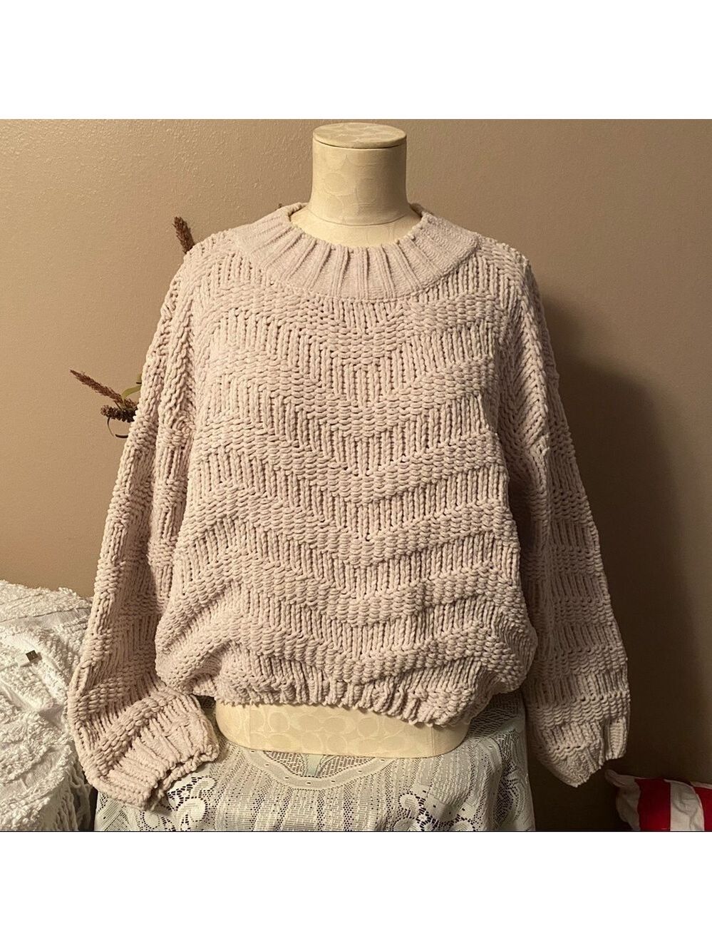 POL Cream Chevron knit Sweater small - Picture 1 of 12